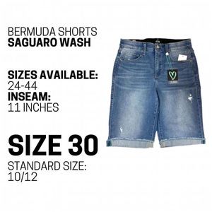 LuLaRoe Size 30 Saguro Wash Distresssed Bermuda Shorts